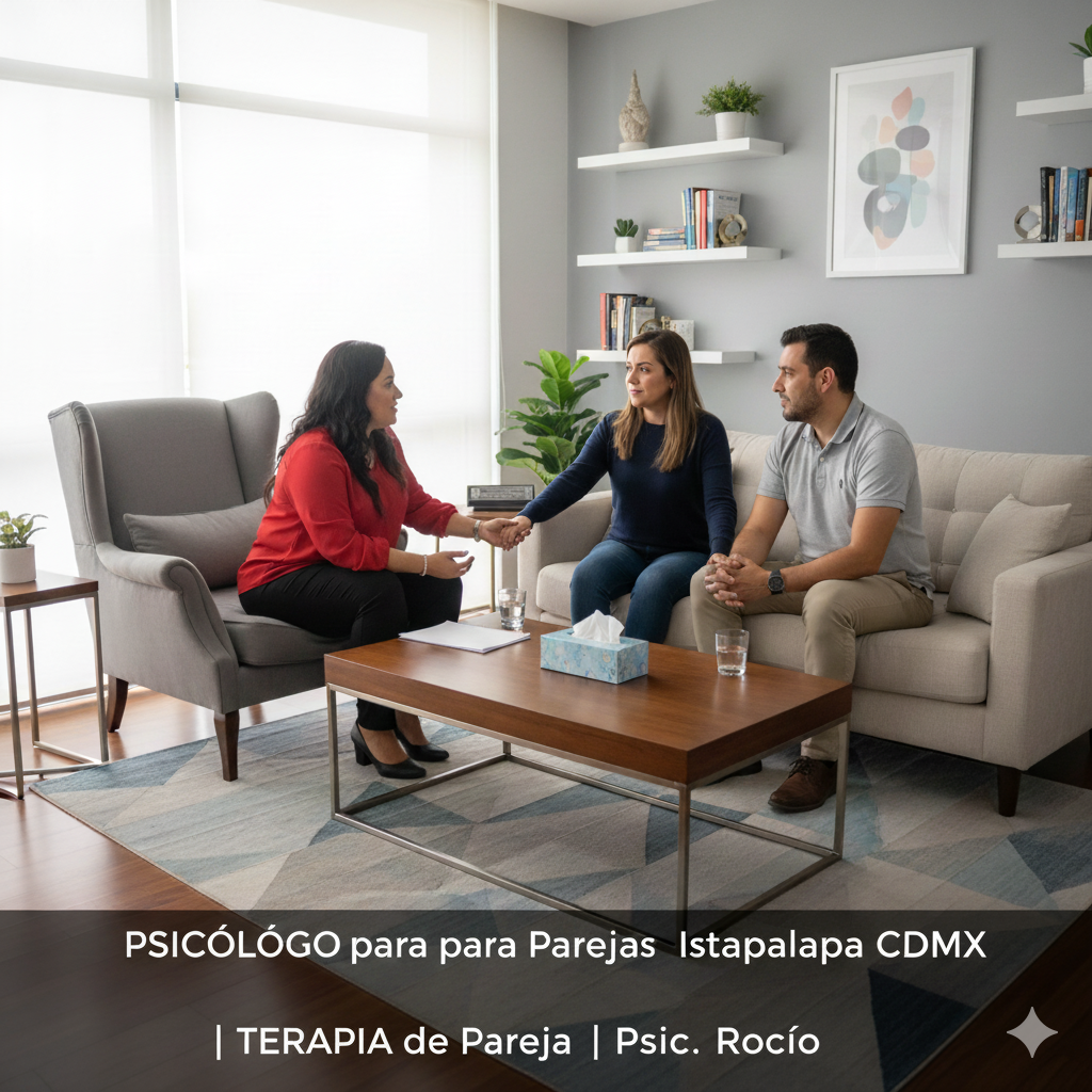 Psic. Rocio dando terapia a una pareja en su consultorio. PSICÓLOGO para Parejas Iztapalapa CDMX|TERAPIA de Pareja Unidad Modelo