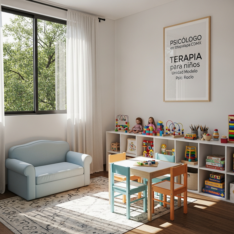 Sala de terapia infantil con juguetes